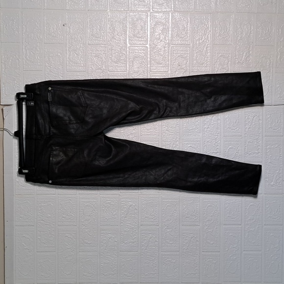 NEW * 7 For All Mankind  HIGH WAIST ANKLE SKINNY IN COATED BLACK 27 - Picture 10 of 12